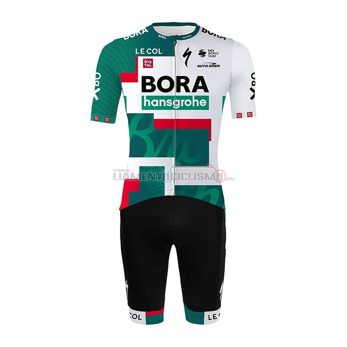 Abbigliamento Ciclismo Bora-Hansgrone Manica Corta 2022 Verde Bianco